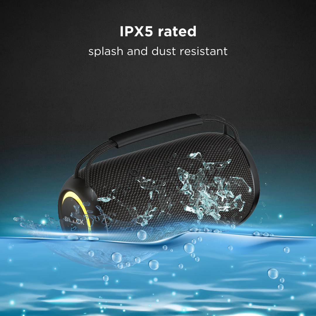 BLACK BassBang Wireless Bluetooth Speaker, 60W, Up to 6H Playtime, 1 Yr Warranty BLACK BassBang Wireless Bluetooth Speaker, 60W, Up to 6H Playtime, 1 Yr Warranty